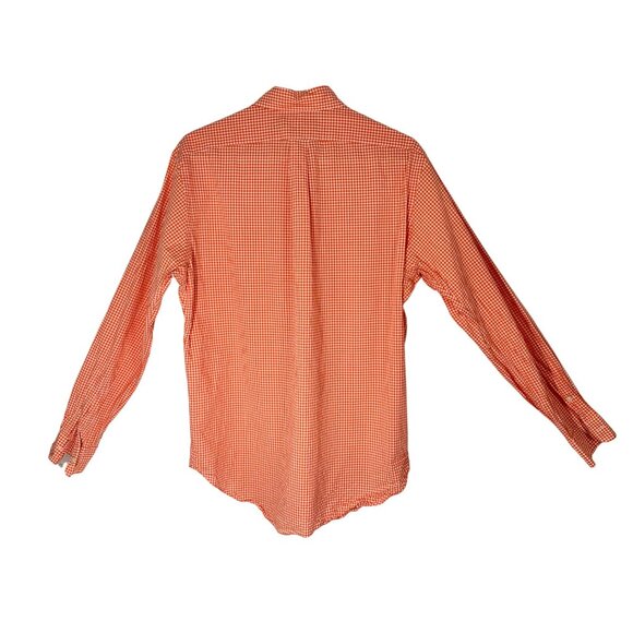 Ralph Lauren Mens Classic Fit Orange Gingham Button-Down Shirt M Preppy Academia - Picture 2 of 12